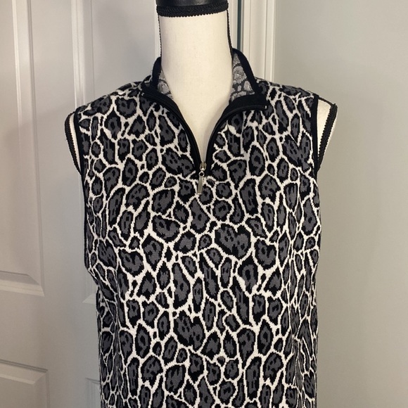 BKE Red Buckle Cheetah Leopard Print Midi Soft Sweater Dress - Picture 2 of 7